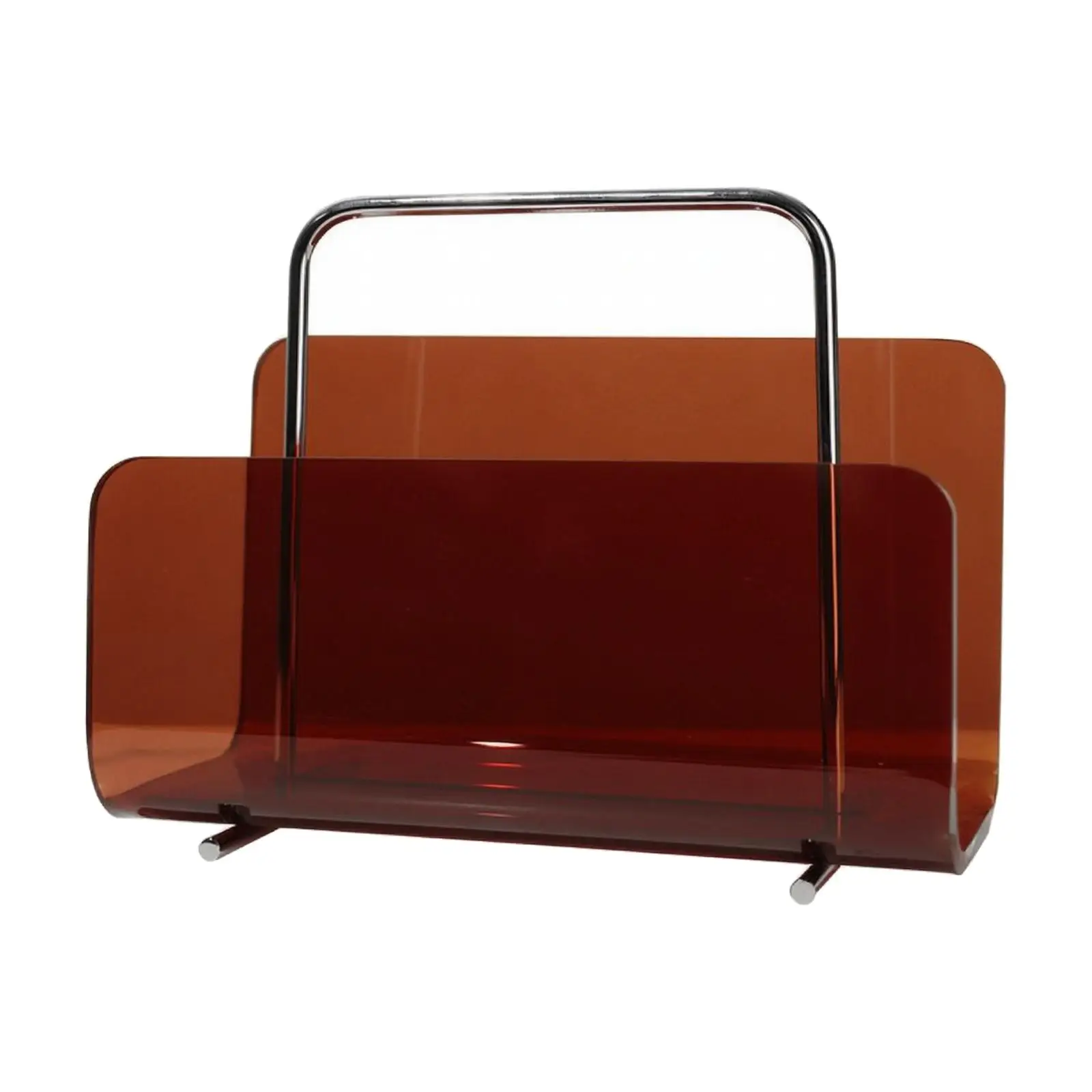 Acrylic Metal Magazine Storage Shelf Desktop Book Rack Organizer for Books and Reading Materials Home Office