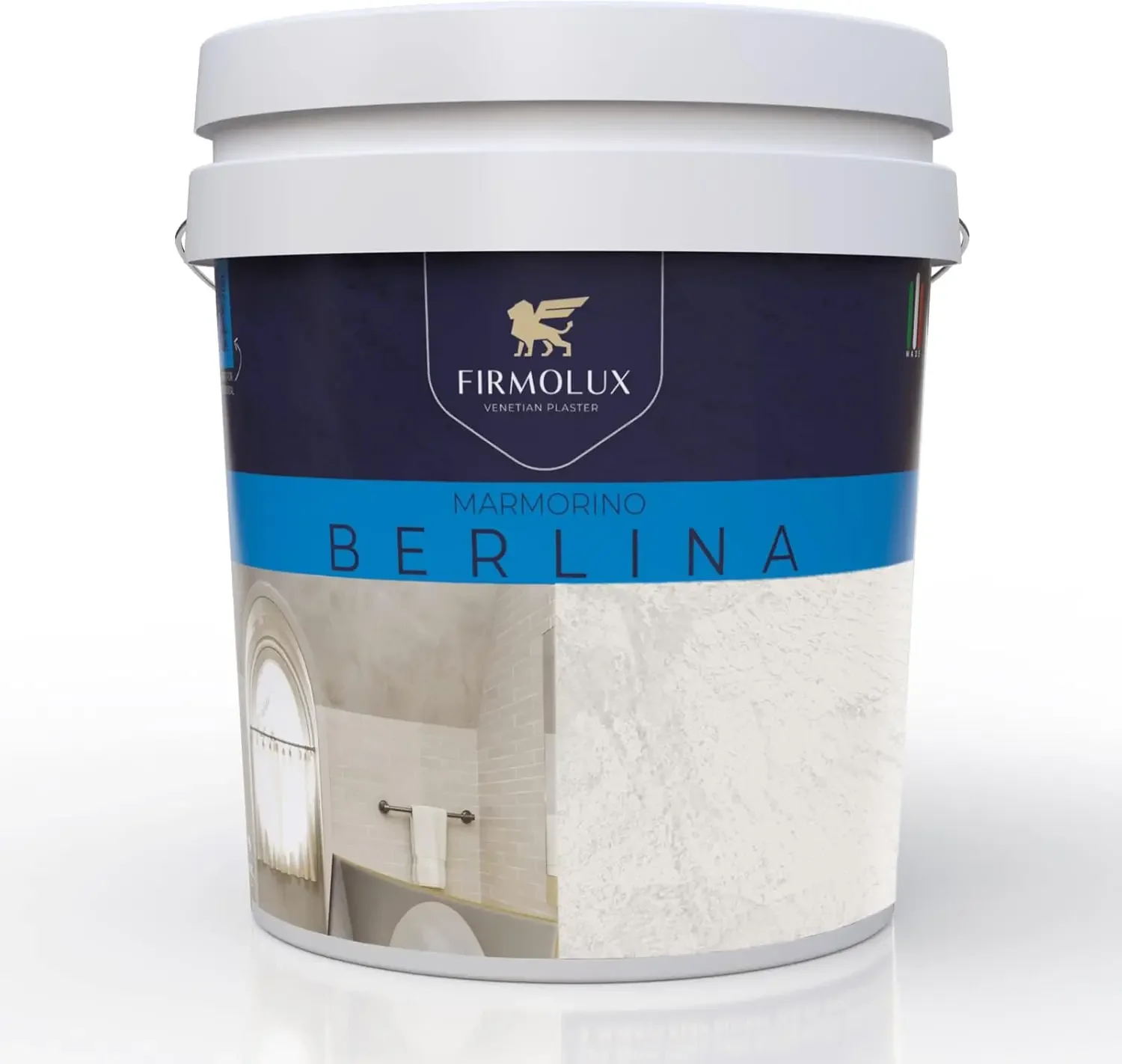 Berlina Authentic Venetian Plaster Smooth Plaster  Made in Italy from Lime & Marble Gray-Blue Colors (14) Color: SW7021 S