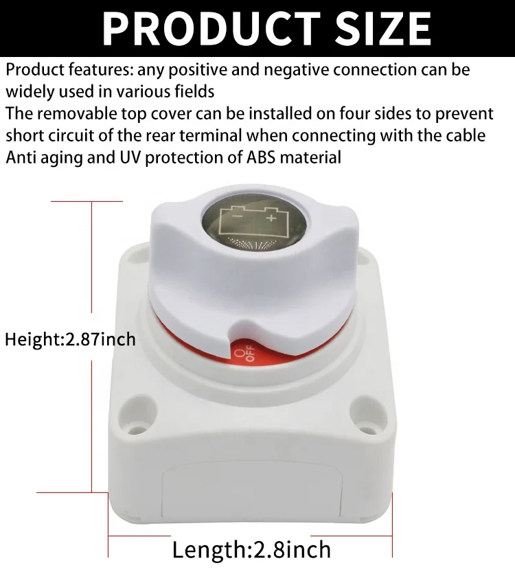 أجزاء RV 12-24V 200A البحرية RV العالمي الفولتميتر مفتاح الطاقة