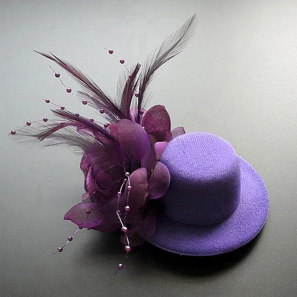 

Fashion 13cm Kids Fascinators Hats Makeup Prom Feathers Cocktail Hats Hair Accessories Headwear Hats Party