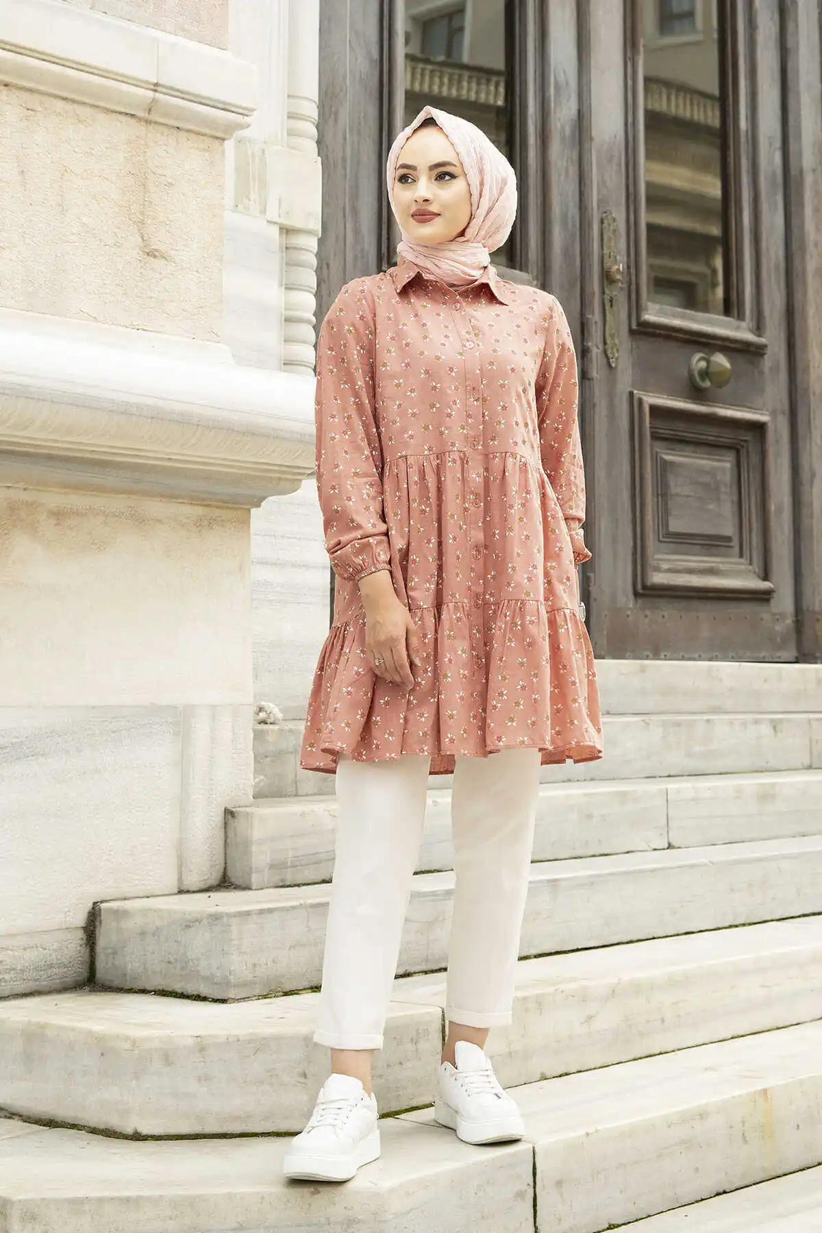 Crispy Patterned Tunic MD-Powder