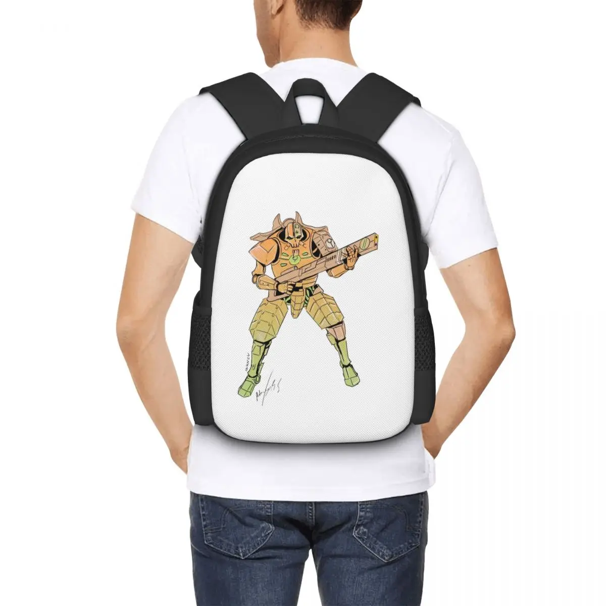 

Necron With Tau Armor Student Backpack School Bag Hiking Travel Daypack for Boys Girls Fashion Bookbag Shoulder Bags