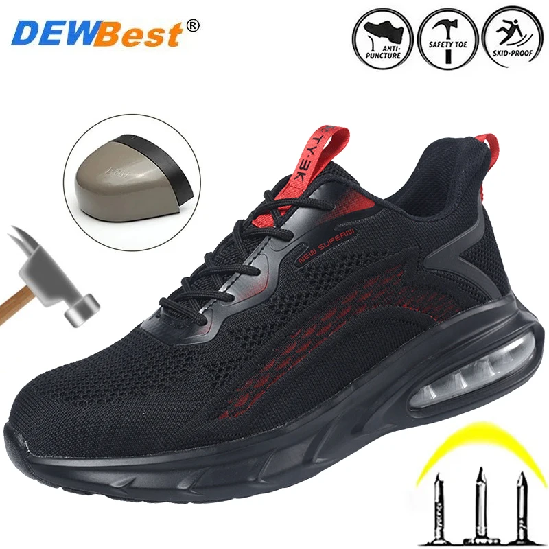 

Men's and women's shock-absorbing breathable steel toe cap anti smashing and puncture safety protective shoes