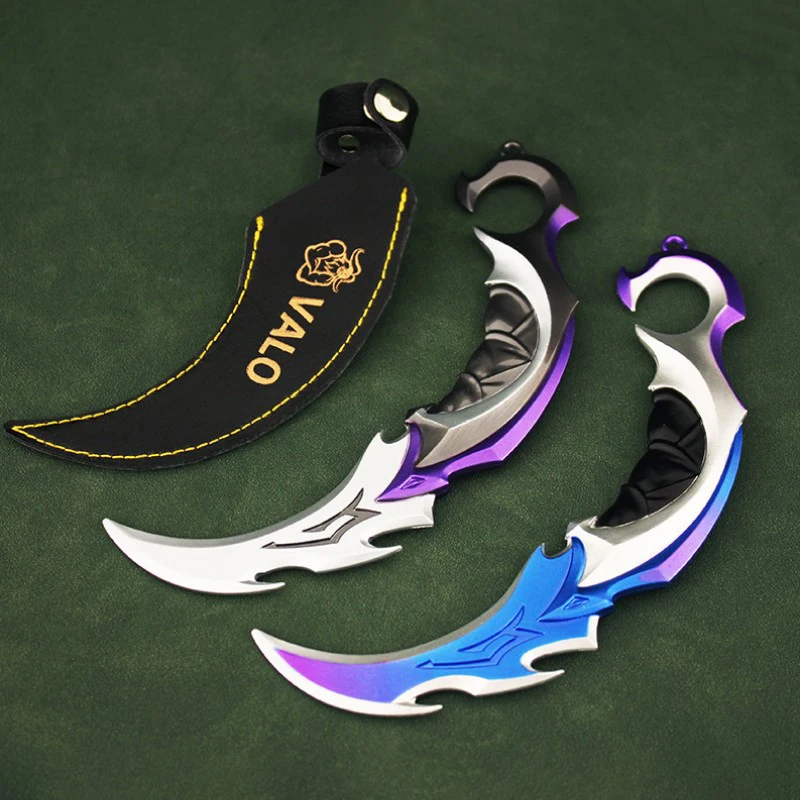 16cm Valorant Weapon Big Melee Reaver 2.0 Karambit Knife Metal M4 Game Peripheral Samurai  Alloy Model Knife Keychain Kids Toys