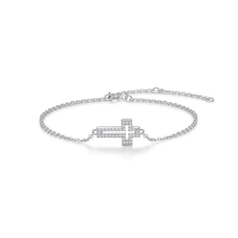 Moissanite Tennis Bracelet 925 Sterling Silver Plated White Gold Bracelet for Women Man Sparkling Party Jewelry