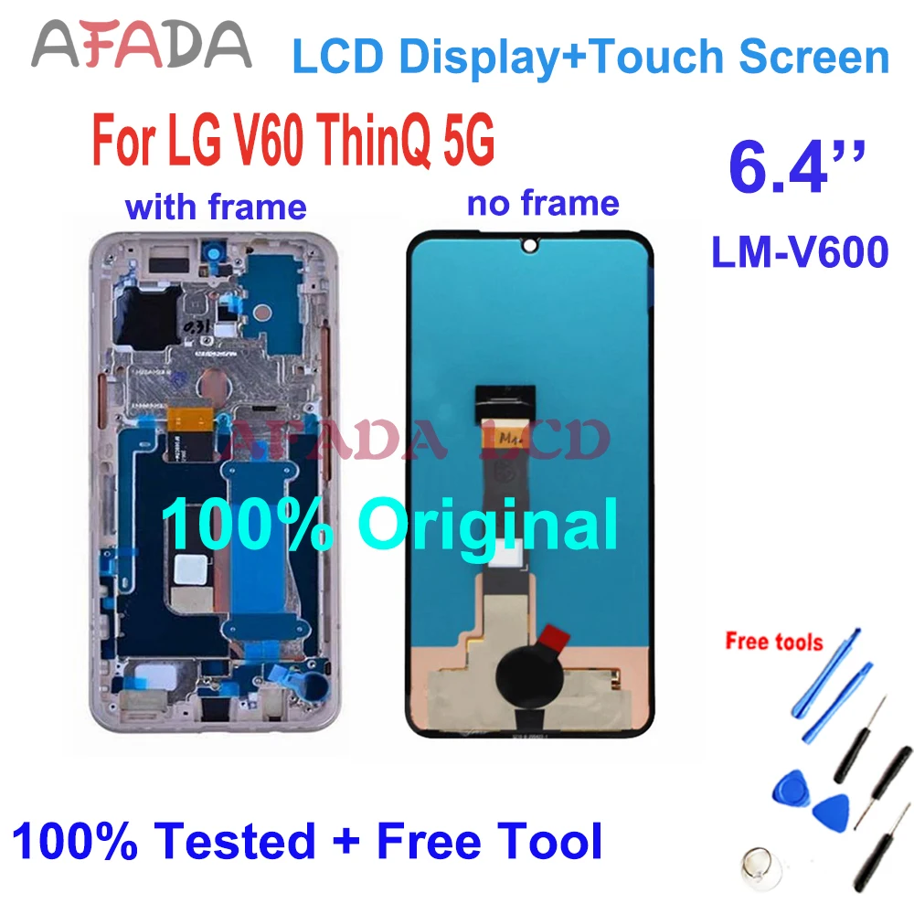 

Original 6.4" For LG V60 ThinQ 5G LM-V600 LCD Display Touch Screen Digitizer Assembly Replacement For LG V60 LCD Screen Parts