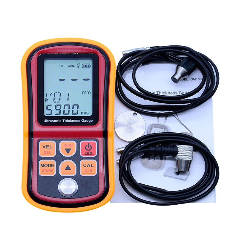 Xin Tester Digital Ultrasonic Thickness Gauge Meter GM130 for Plastic/Acrylic/Glass/Metal 1.0-300mm Steel Thickness tester