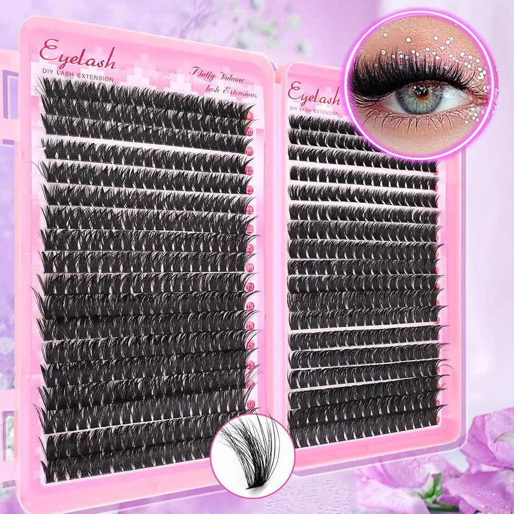 NEW 80D/100D Eyelash Extension Kit Fluffy Eyelash Extension Seal And Lash Thick With Kit Clusters Tweezers Wispy Lash Lash C4F9