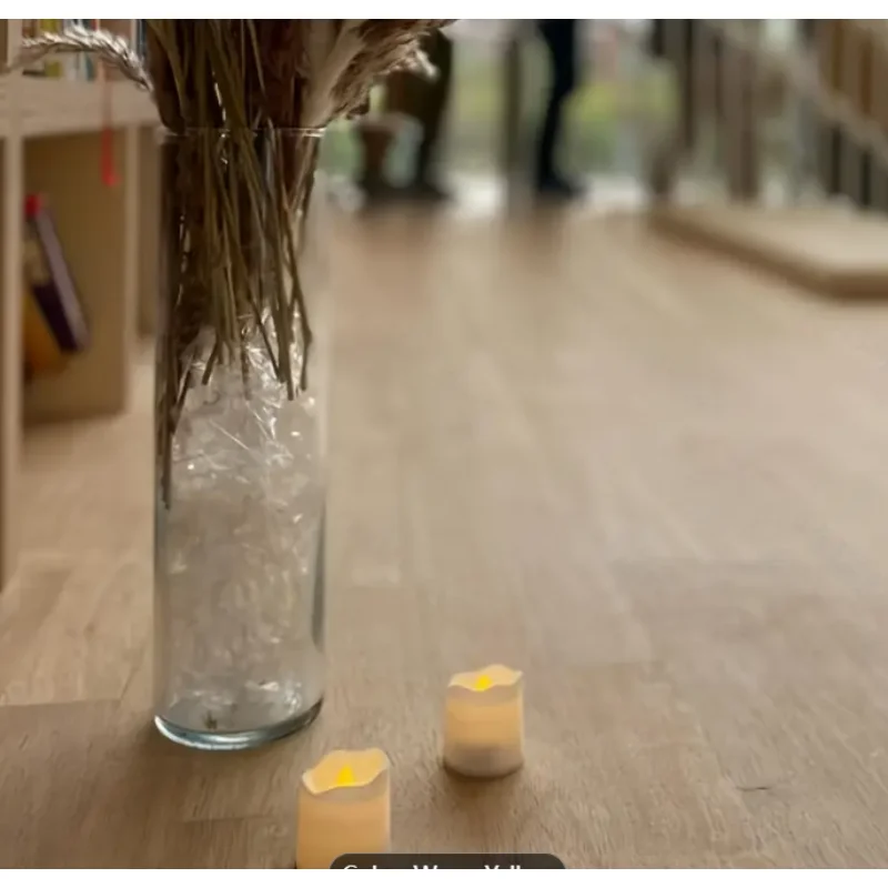 Confezione da 24 luci da tè a LED senza fiamma, alimentate a batteria, PP lucido, bianco caldo, adatte per la casa, Natale, Halloween, Pasqua, Ramadan