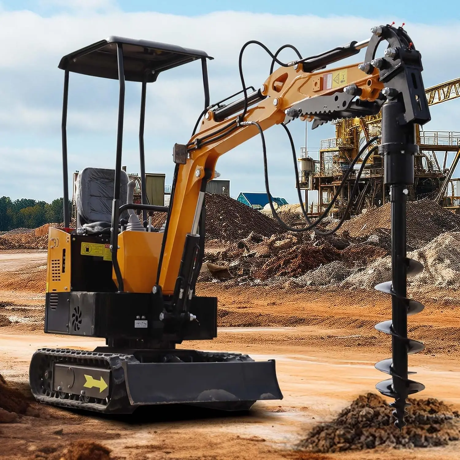 MMS 200MM Diameter Auger Drill Mini Excavator Attachments for 1Ton-1.5Ton Mini Excavators Small Digger Free Shipping