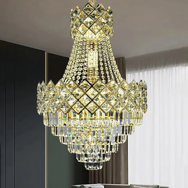 

New Light Luxury Living Room Crystal Chandelier Postmodern Atmosphere Restaurant Lamp Creative Loft Villa Household Crystal Lamp