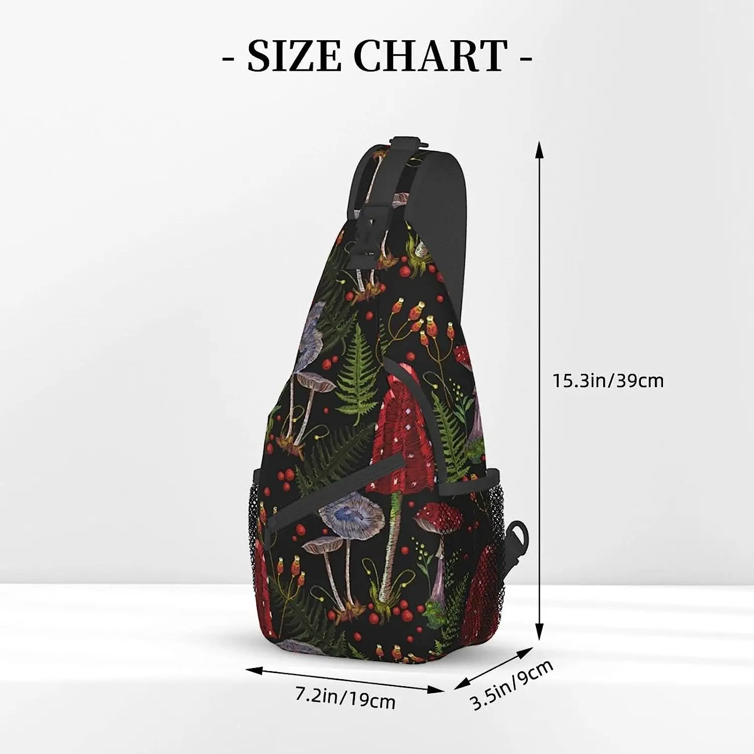 Mushrooms Crossbody Bags Sling Bag for for Women Men, Cute Fashion Chest Bag Casual Small Shoulder Bags Travel Hiking