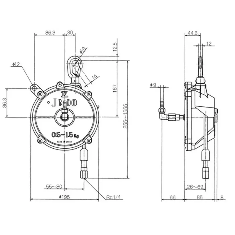 Retractable Spring Balancer 100kg, Hanging Support for Workshop Tools