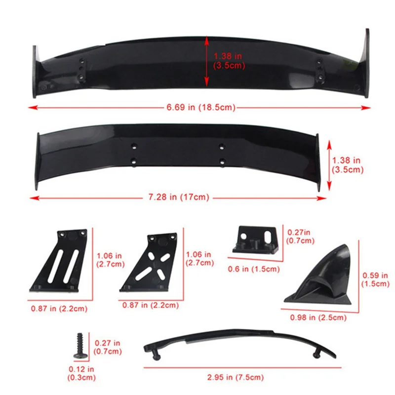 FBIL-6X 1/10 RC Racing Drift Car 2 Kinds Rear Tail Wing Body Spoiler Wing 1:10 Universal Parts Accessories