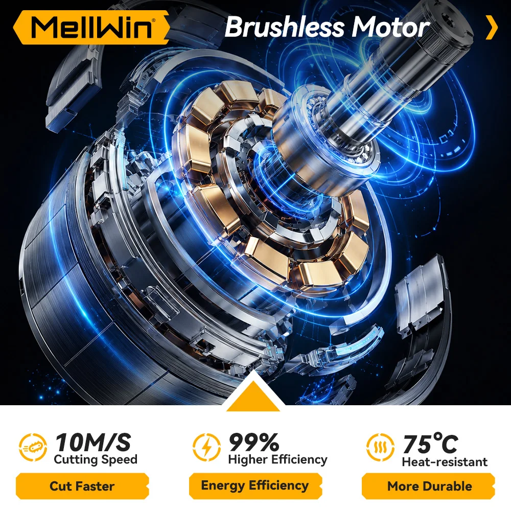 MELLWIN Electric Pole Chainsaw 8 Inch Brushless Telescoping 2 in 1 High Branch Saw Garden Pruning Tool for Makita 18V Battery Pin - Image 3