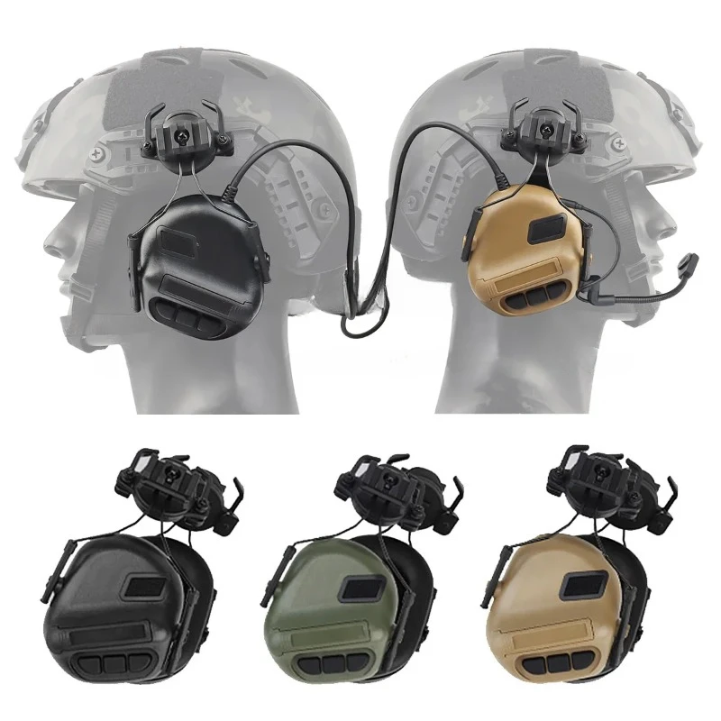 Tactical Headsets with Fast Helmet Rail Adapter Hunting Shooting Ear Protection Headset  Army Communication Accessories