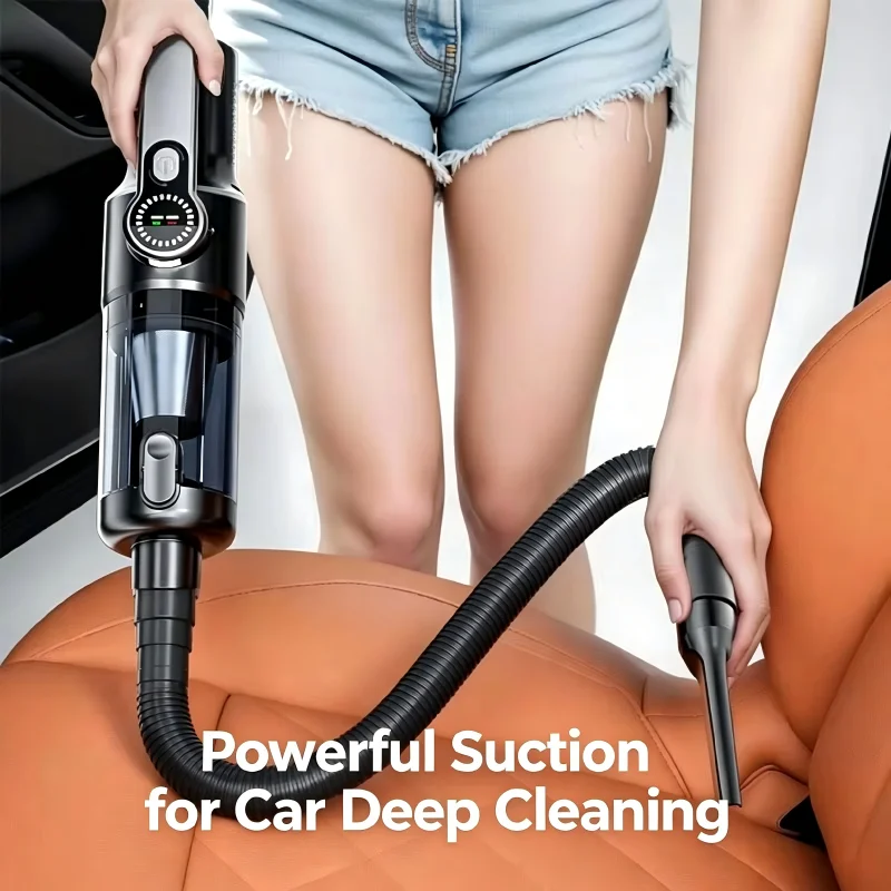 

5-in-1 Cordless Handheld Vacuum Cleaner, Strong Cyclone Suction, Portable Wireless Mini Vacuum for Car, Home & Keyboard Cleaning