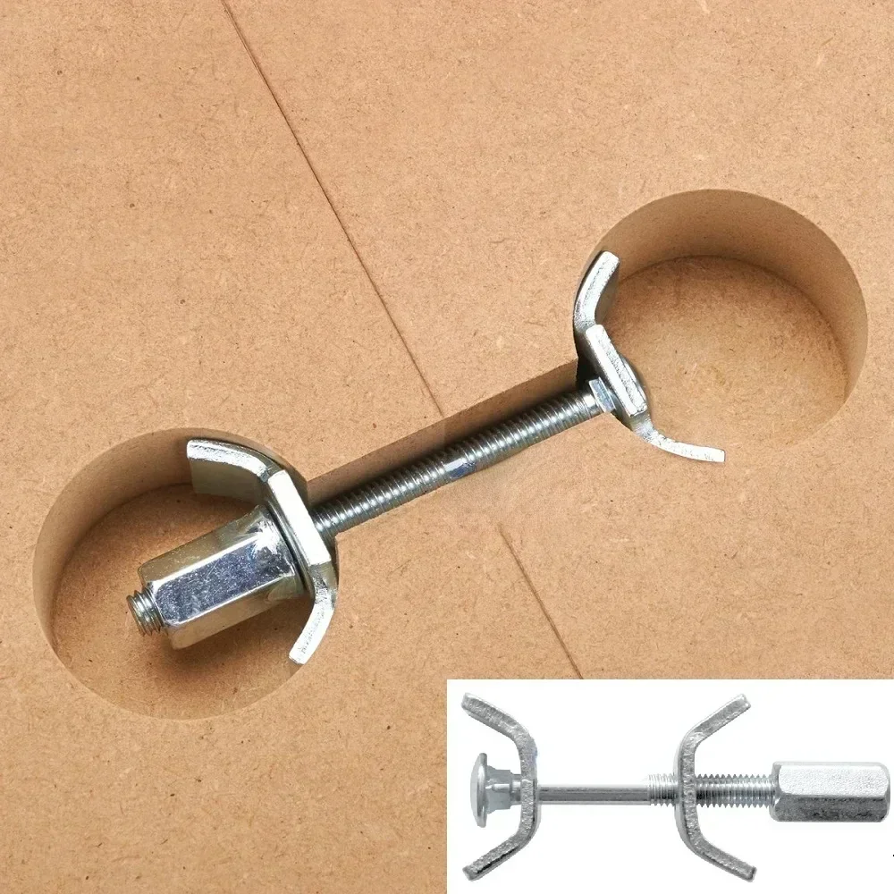 10Pcs Countertop Benchtop Joiner Joint Connector M6 Thread Bolt Half Moon Shaped Bracket Dog Bone Fastener