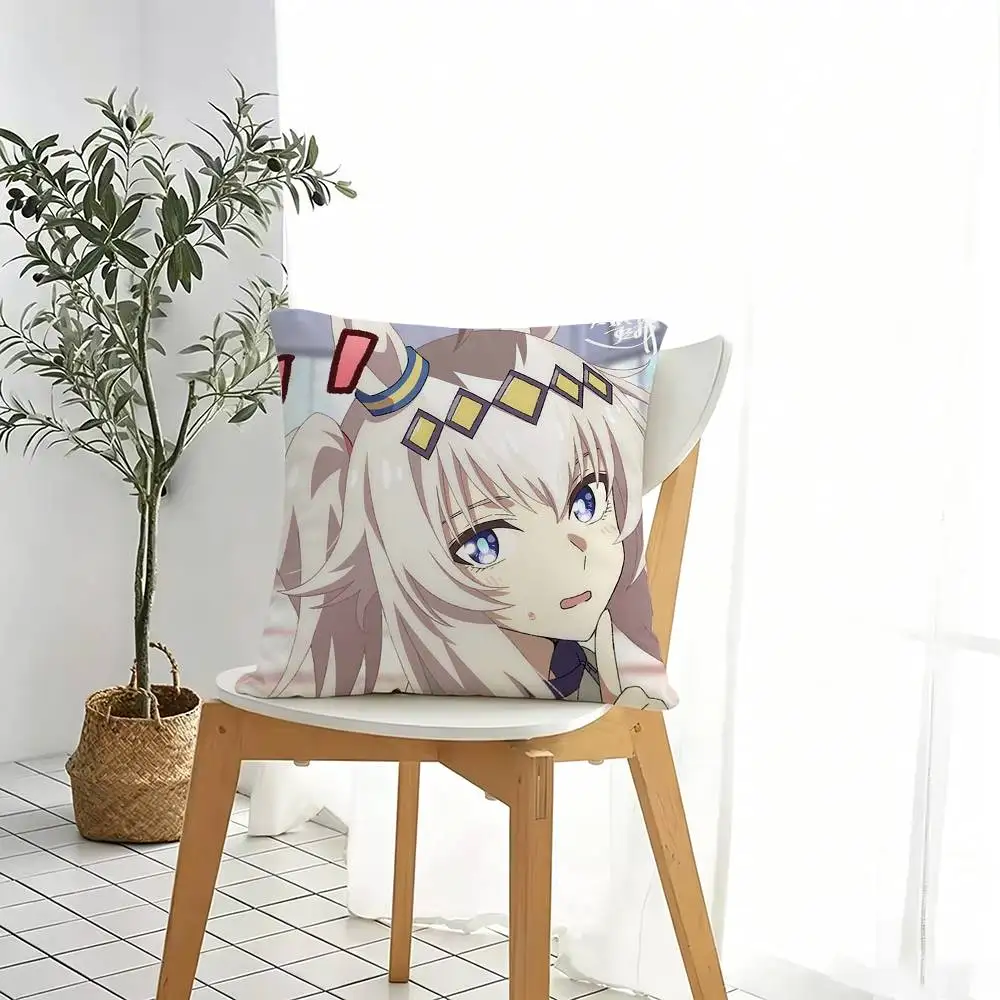 Oguri Cap Pretty Derby  Pillow Case Square Double-Sided Sofa Cushion Cover Bedroom Bedside Pillow Gift