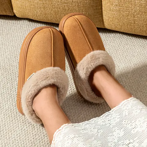 Fashion Women's Winter Slippers Indoor and Outdoor Warmth Anti-slip Comfort Thick Sole Casual Couple Home Shoes Snow Boots