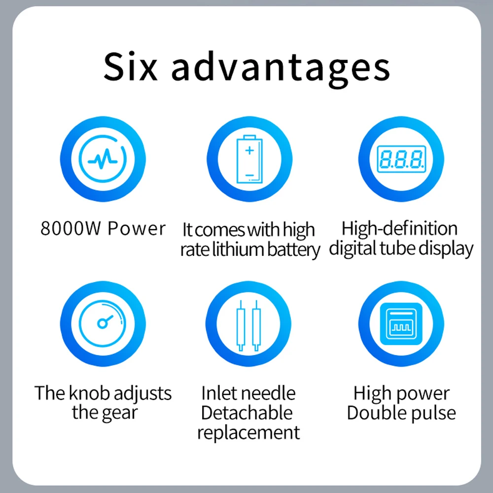 8000W High Power Dual Pulse Spots Welding Machine for Welding 18650 Lithium Battery Cellphone Batteries 0.1-0.3mm Nickel Sheet