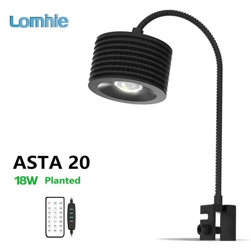 

Светодиодный светильник для аквариума Lominie, посаженный светильник для аквариума, 4 канала, пульт дистанционного управления, 6500 К для пресноводного аквариума Refugium с гусиной шеей