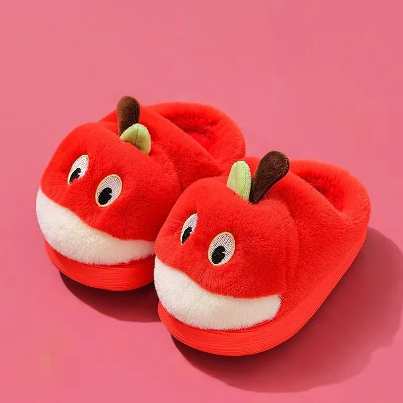 

Children Baotou Cartoon Cotton Slipper Boys And Girls Winter Soft Sole Non Slip Plush Warm Home Cotton Slippers Fluffy Slippers
