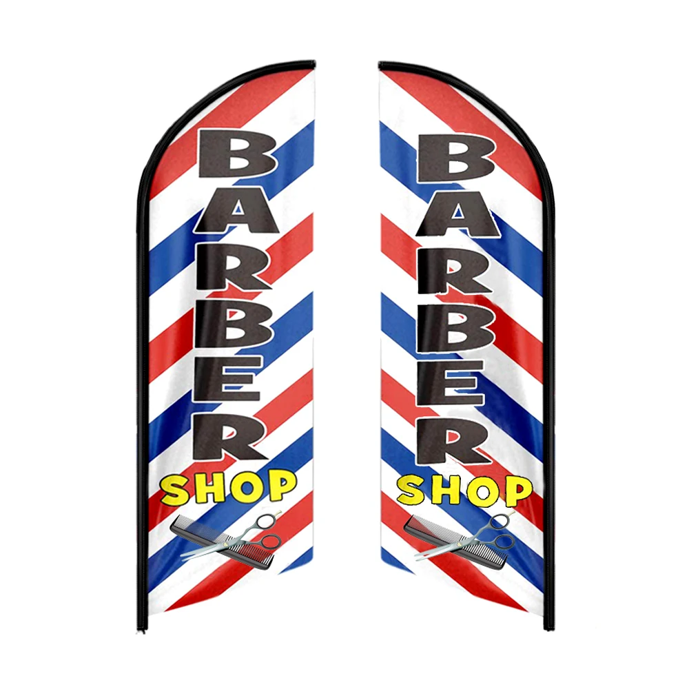 Barber Shop Swooper Feather Flag Custom Beach Banner outdoor Promotion for Business Advertising