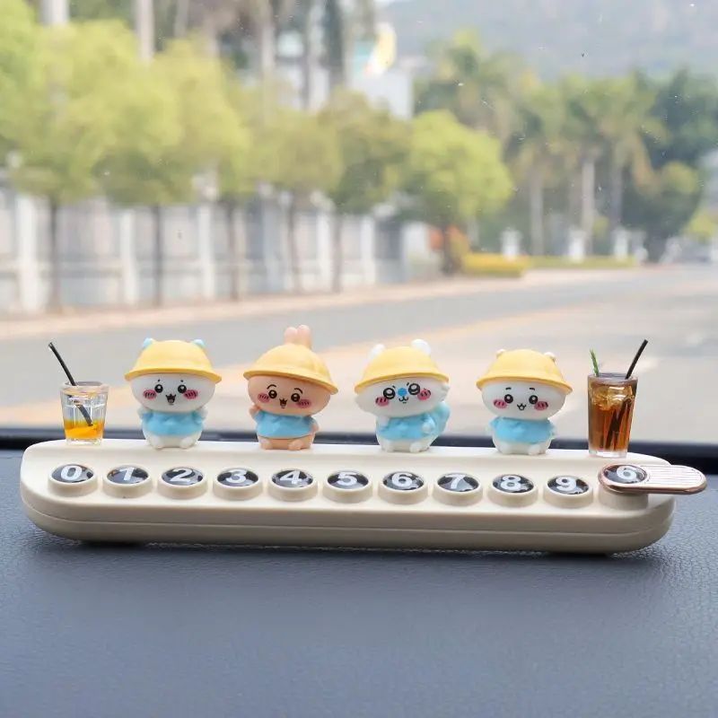 Anime Chiikawa Hachiware Move The Car Phone Plate Cute Usagi Temporary Parking Number Plate Ornaments Vehicle Mounted Jewelry - view 6