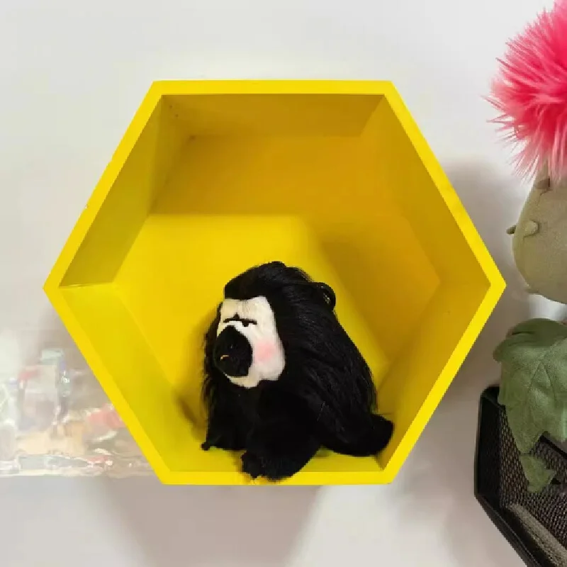 Porte-clés décoratif en peluche avec épingles à cheveux, visage de singe blanc mignon, cheveux frits, peigne drôle et drôle, sac à dos