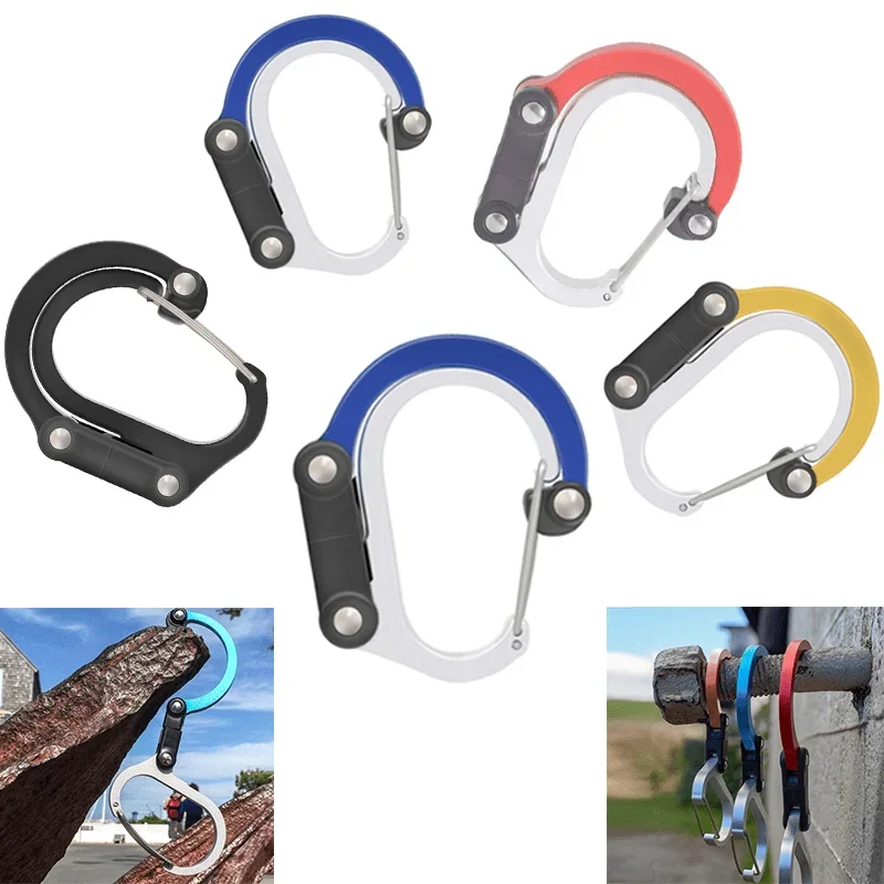 Hybrid Gear Clip Carabiner Rotating Hook Clip Non-Locking Strong Clips For Camping Fishing Hiking Travel Backpack Out