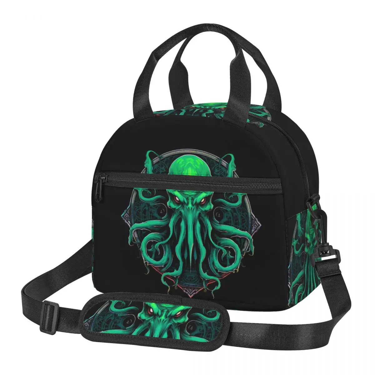 Lovecraft Great Cthulhu Bolsas de almuerzo Caja Bento aislada Bolsa de almuerzo reutilizable Bolsas de picnic Bolsa más fresca para mujer Escuela