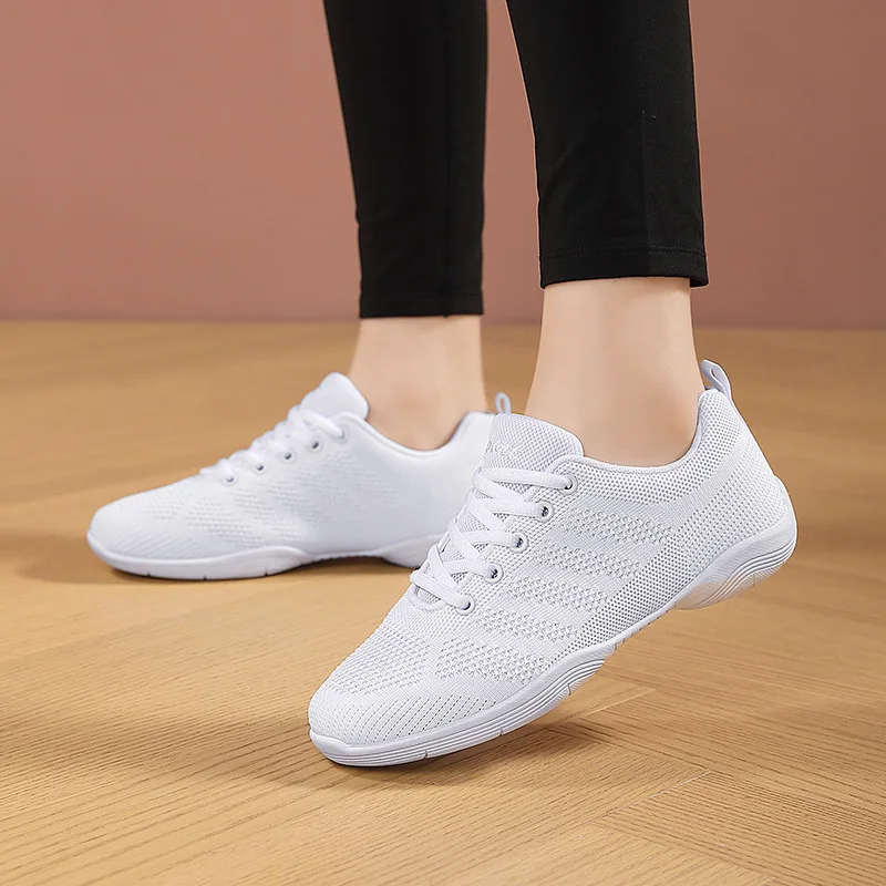 Youth Competition Cheerleading Breathable Sneakers Girls White Dance Training Shoes Children\'s Competitive Aerobics Shoes