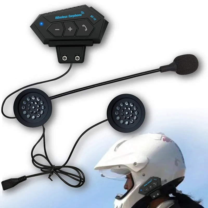 Evrensel motosiklet BT kask kulaklık için kablosuz eller serbest konuşma kiti Stereo anti-sıkışma su geçirmez müzik çalar hoparlörler