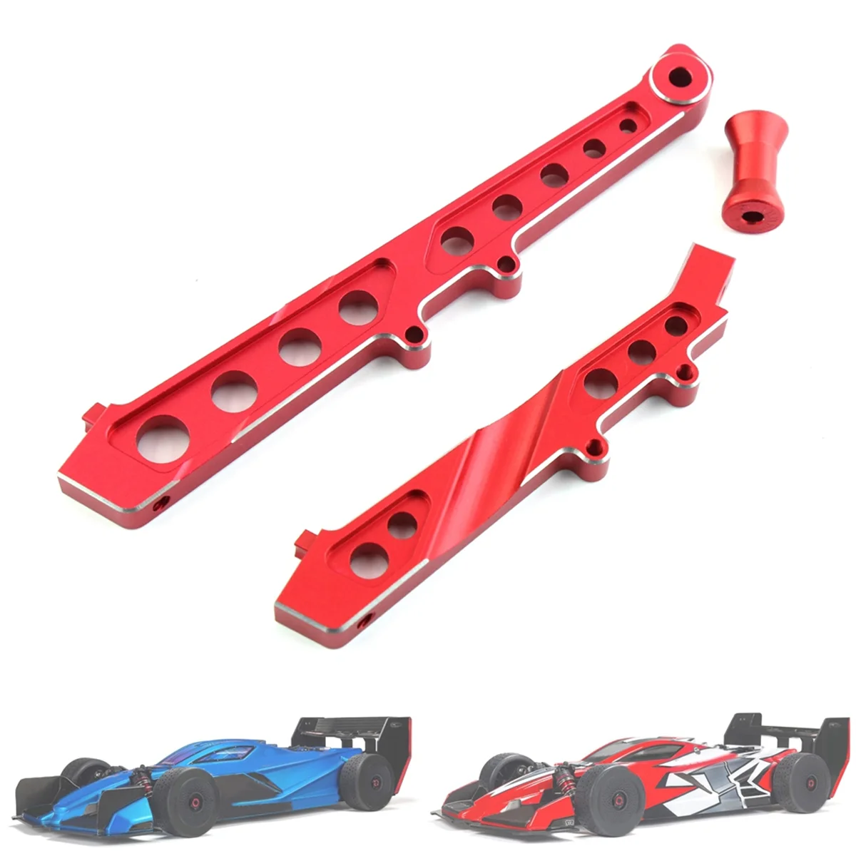 Y34a suporte de chassi dianteiro e traseiro de alumínio para arrma 1/7 infração ilimitada 6s rc carro atualizações peças acessórios, vermelho