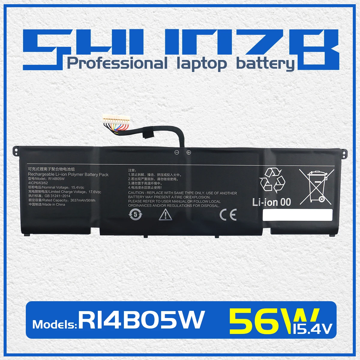 

SHUOZB R14B05W Laptop Battery For Xiaomi Pro X 14 15.4V 56Wh 3637mAh