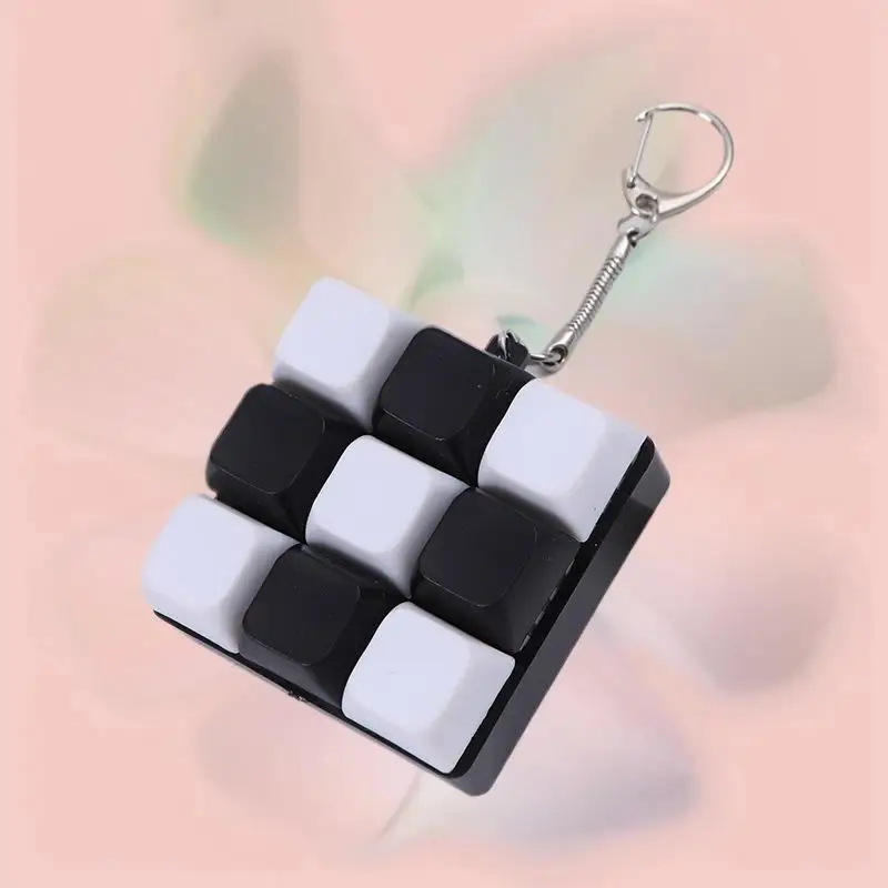 Button Keycap  Keychain 9 Keys Keyboard Decompression Toys DIY Keyboard Keychain Toys For Adult Gifts To Relief Pass Time