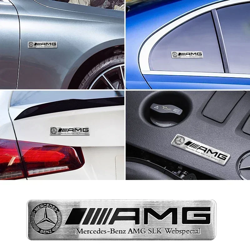 3D Metal Logo Badge Car Styling Stickers Decal For Mercedes Benz AMG W176 W202 W204 W205 W210 W211 W212 CLA CLK CLS GLA GLC