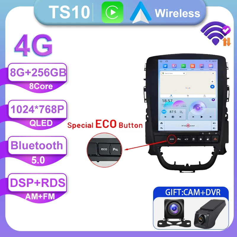 Autoradio Voor Opel Astra J 2009-2015 Android Auto GPS Navigatie Head Unit Multimedia Video Player 5G WIFI Carplay Geen 2din DVD