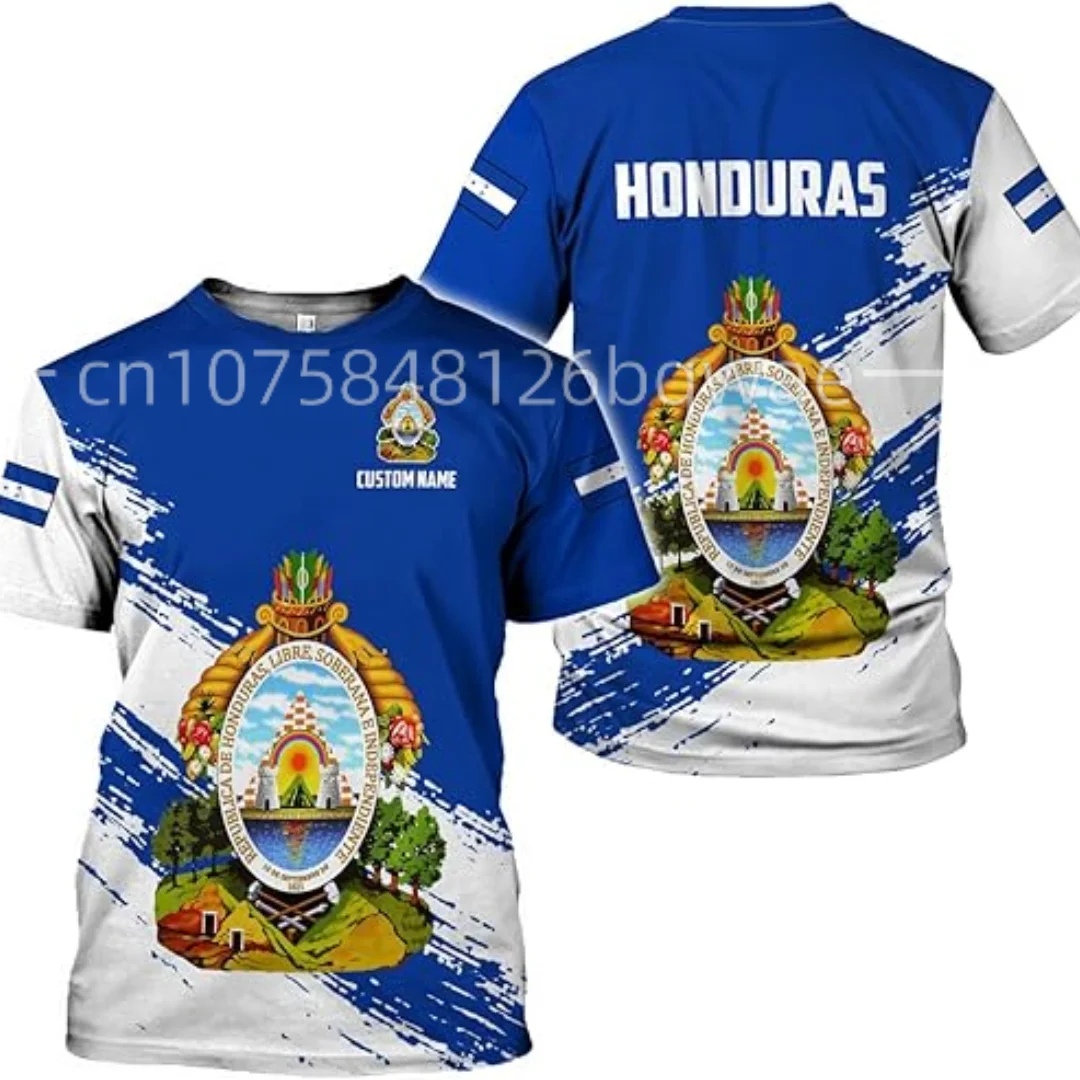 2023 Honduras Flag Shirt Men Summer Honduras Emblem Printing Fashion Design Funny Soccer O Ncek Hrvatska Men's T-shirt