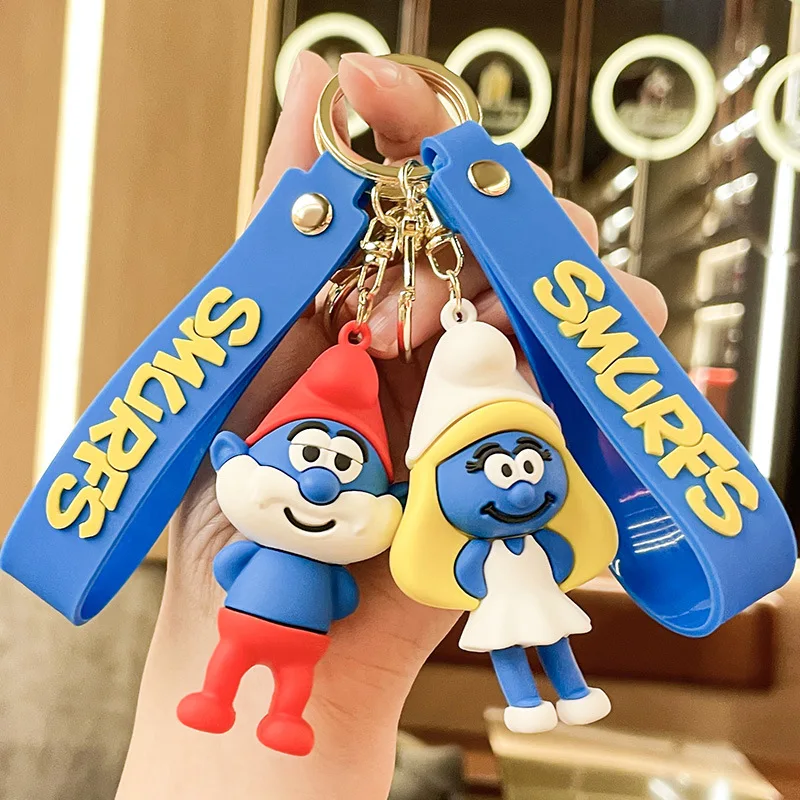 2025 Minso Creative Smurf keychain pendants, car keychain pendants, exquisite schoolbag decorations, small gifts