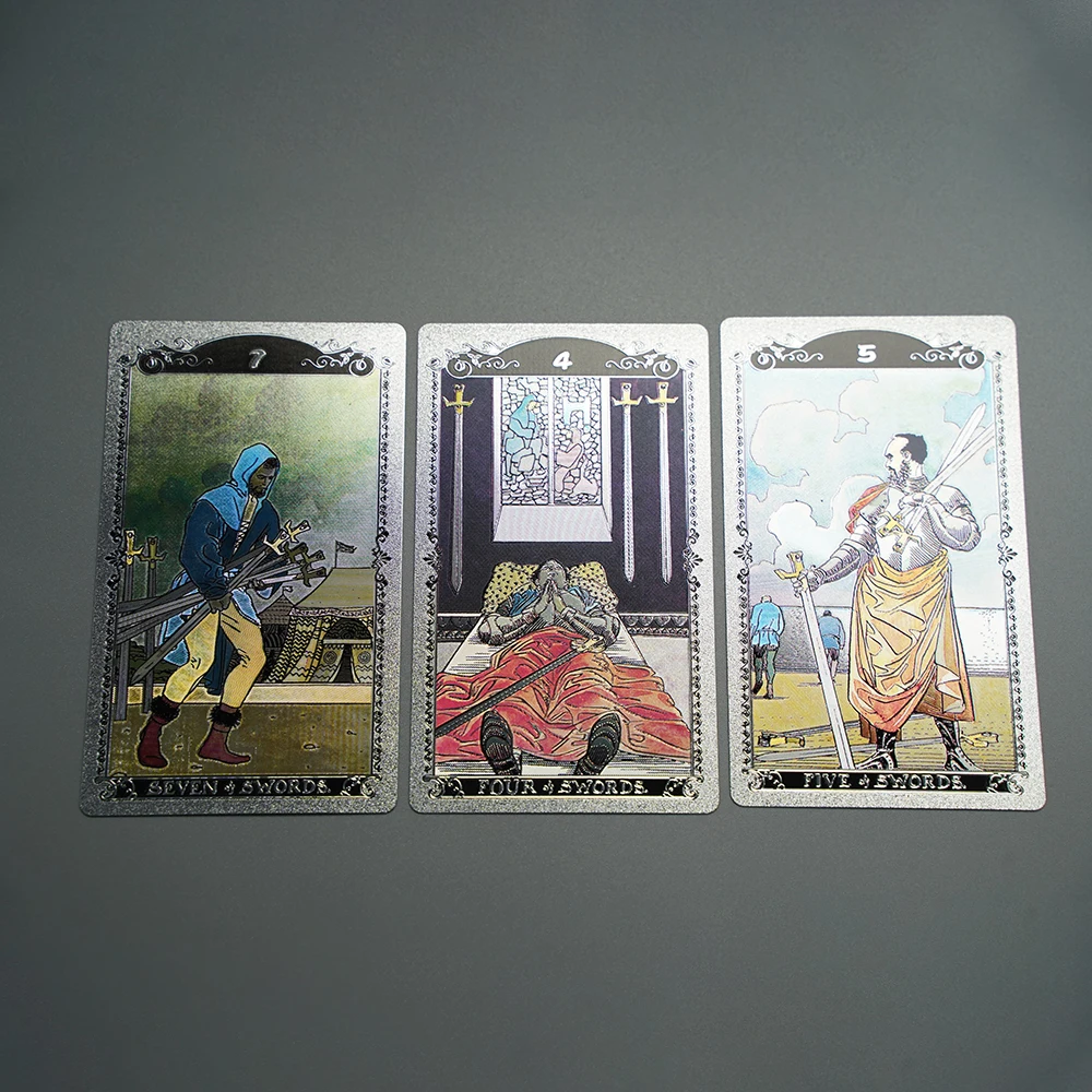 Original Tarot Cards With Guidebook For Beginners Waterproof Pvc Holographic 78 Classic Tarot Deck Set Fortune Telling Game For