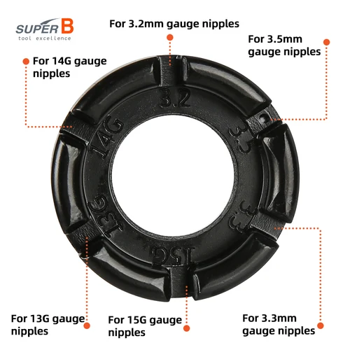 Imagen 2 del producto Llave de radios de bicicleta Super B, ajustador de llanta de rueda de bicicleta de carretera, duradera, de alta precisión, se adapta a boquillas de ranura de 3,2/3,3/3,5mm