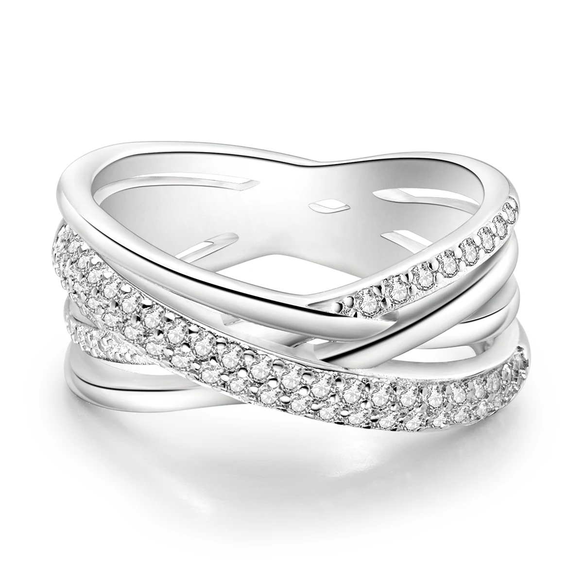 Women's 925 Sterling Silver Firefly Moon Wedding Anniversary Ring
