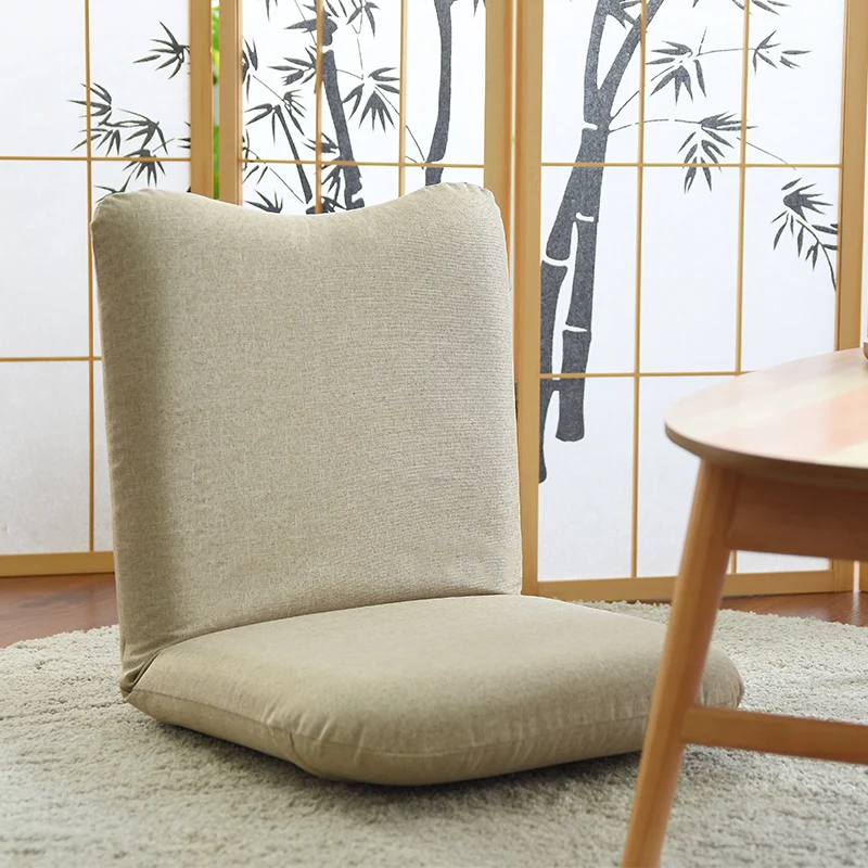 Japanese Foldable Tatami Lounger for Balcony/Bed Legless Backrest Sofa Chair Portable Floor Cushion