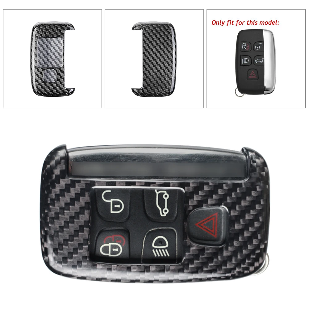 For Jaguar F-Pace F-Type XE For Land Rover Discovery Range Rover Freelander Car Remote Key Shell Cover Case Carbon Fiber Housing