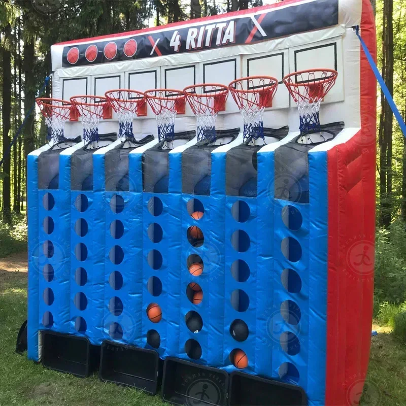 Outdoor Inflatable Basketball Shooting Game Connect 4 Game, Inflatable Basketball Connect Four For Sale