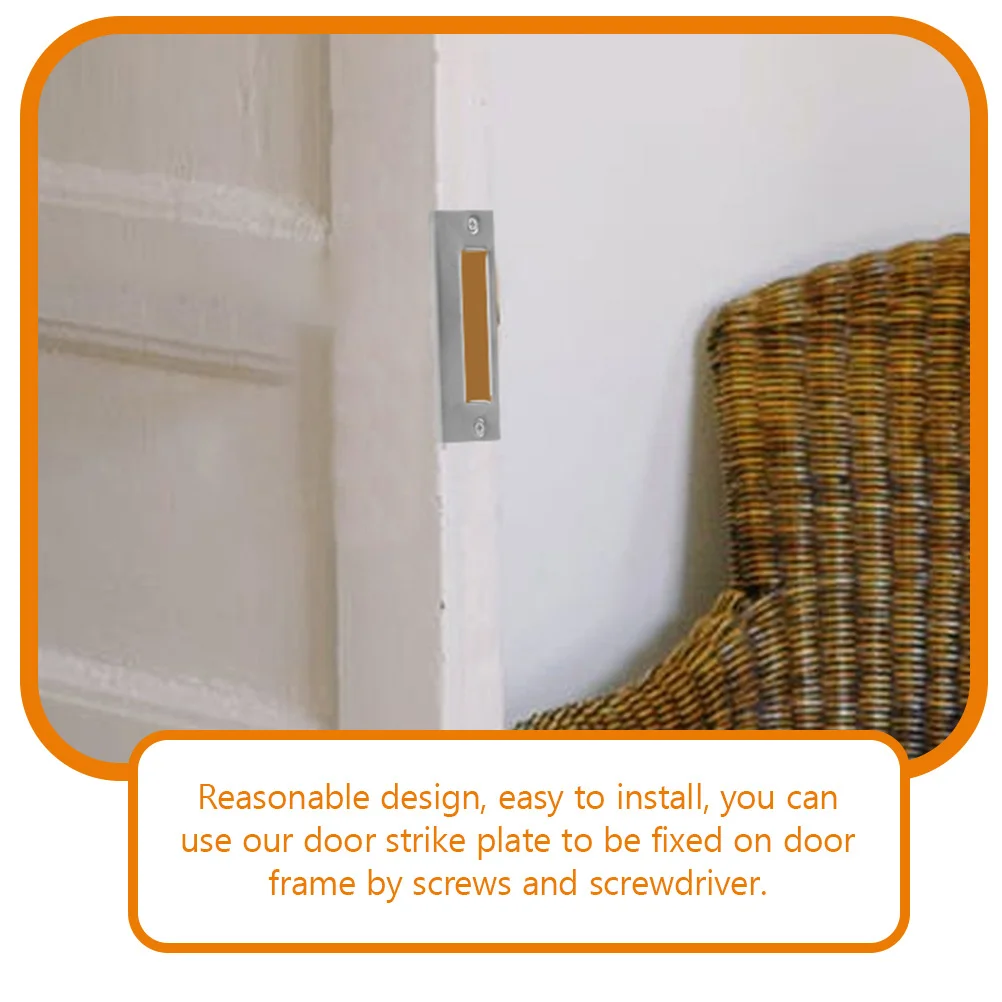 2 قطعة لوحة سترايك طقم تعزيز الباب من الفولاذ المقاوم للصدأ غطاء أمان عالي التحمل لاستخدام تركيب ديدبولت للباب الأمامي