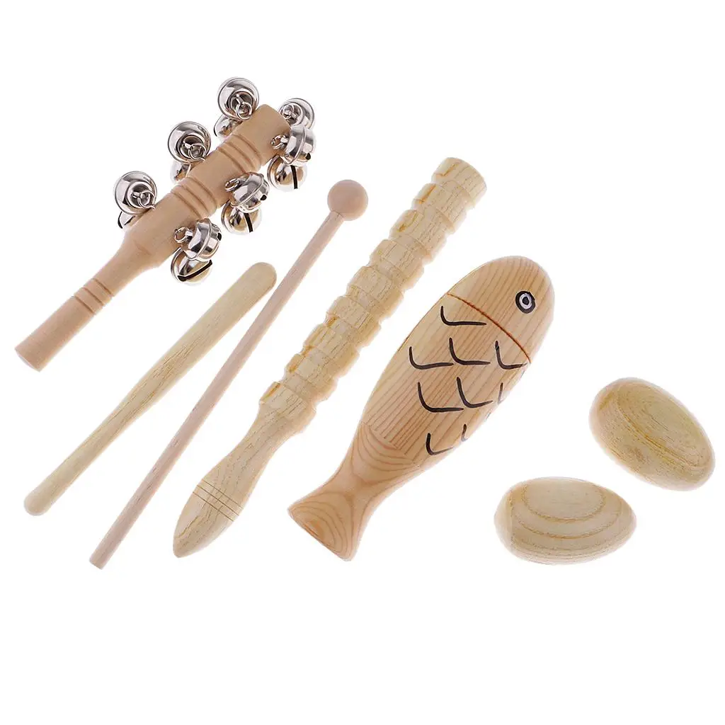 Percussion Musical Instrument , Bells, Egg Shaker, Guiro Set