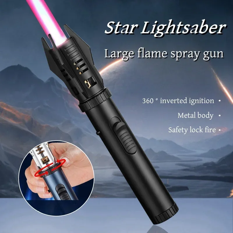 

Light Sword Spray Gun 100 Power Lighter Metal Windproof Inflatable Cigar Lighter Kitchen Outdoor Barbecue Torch Igniting Gun
